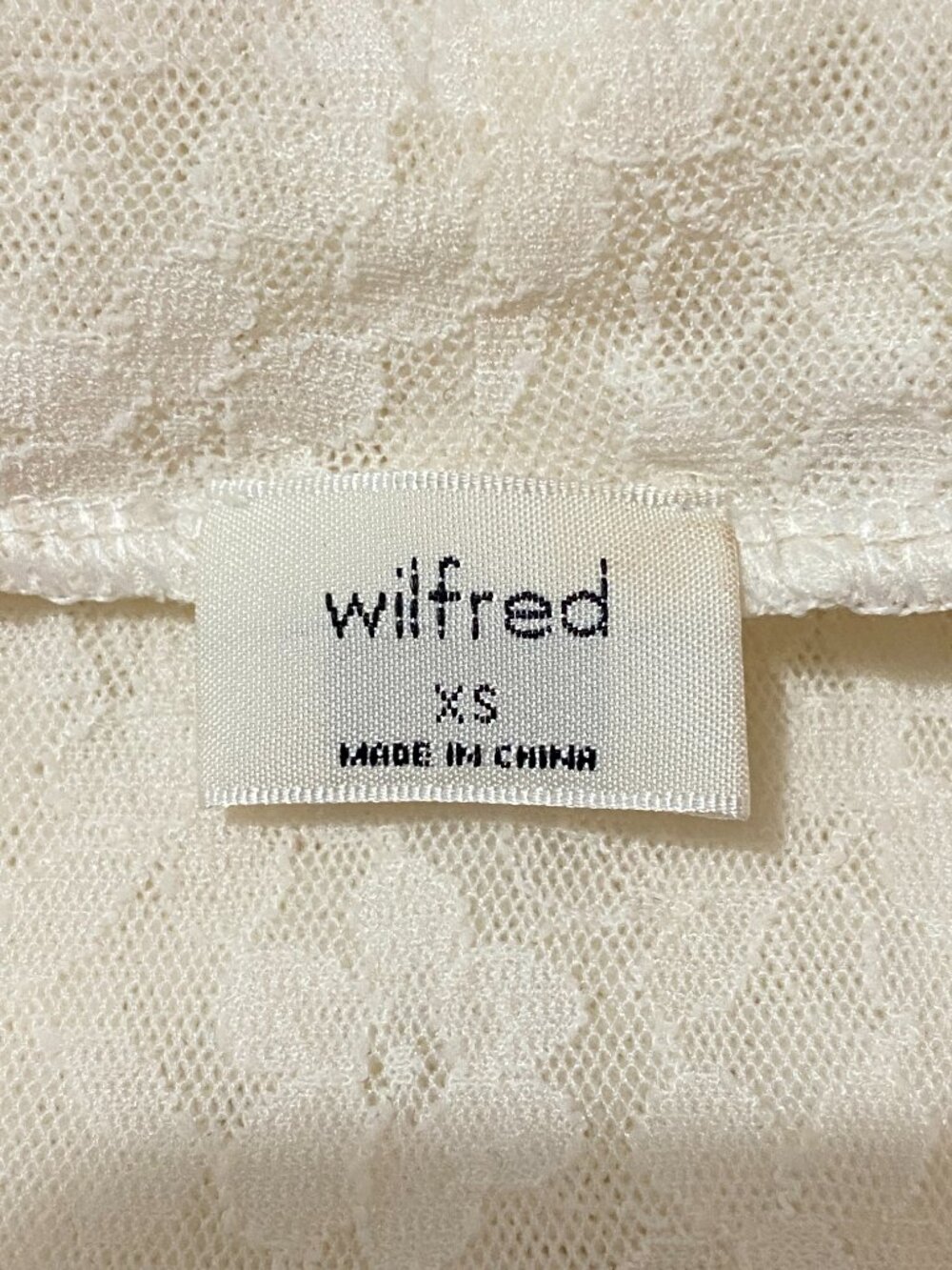 Wilfred Aritzia Fitted Sheer White Lace Long-sleeve Turtleneck Top Stretch - Picture 9 of 11